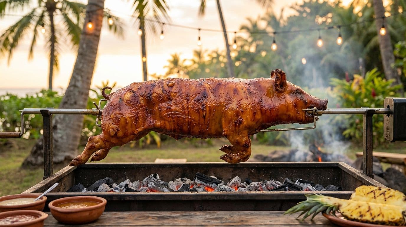 Chamorro-Style Whole Roast Pig: A Backyard Feast with Island Flavor - BBQ illustration