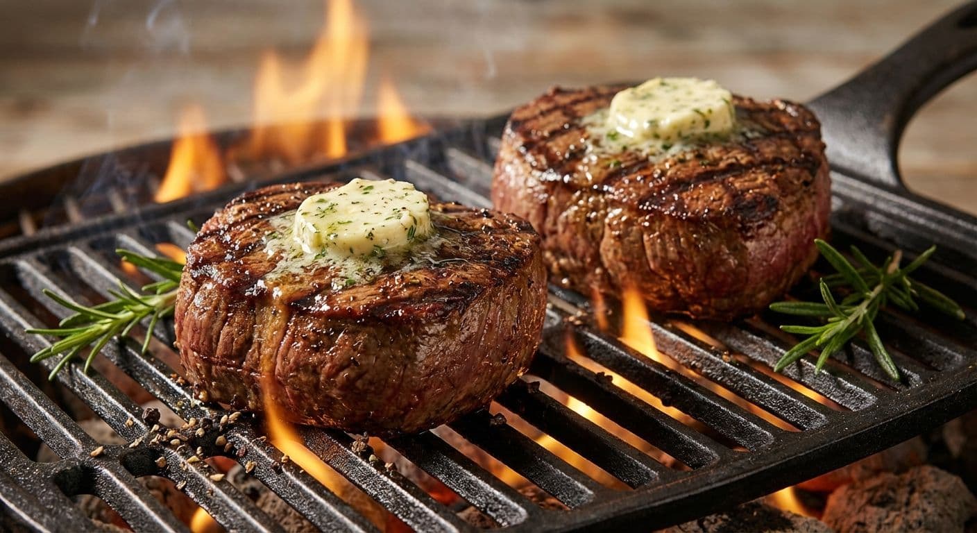 Grilled Thanksgiving Tenderloin Steaks with Herb-Garlic Butter