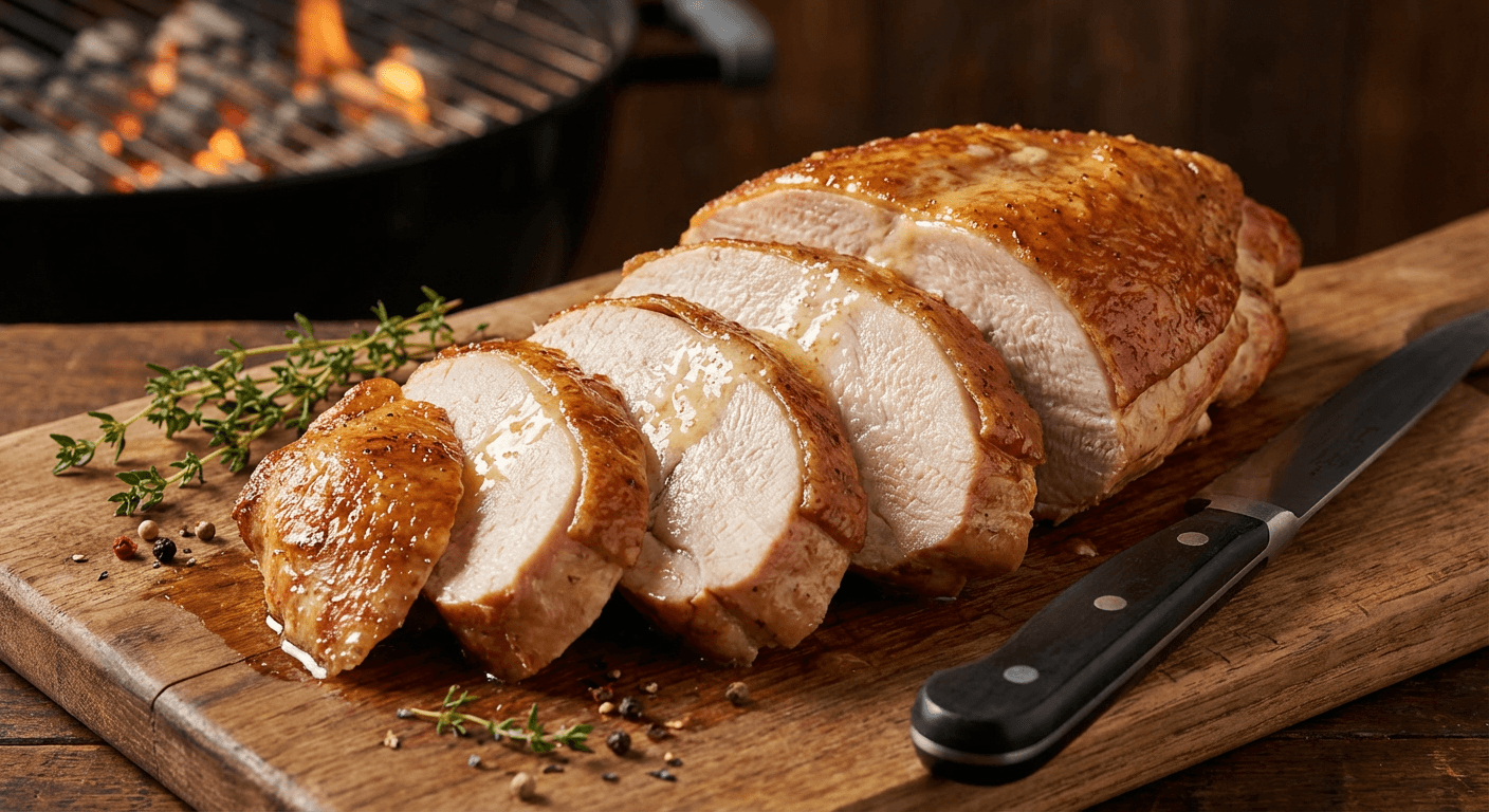 Breast-Down Compound-Butter Smoked Turkey